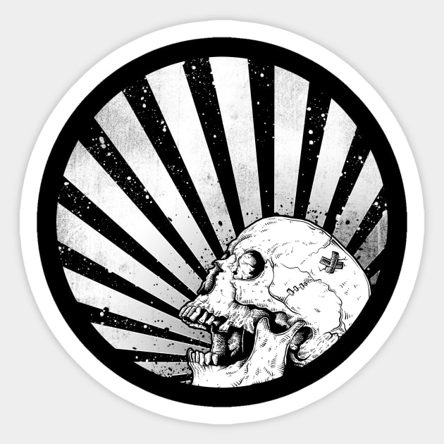 Skull Kamikaze Sticker by GODZILLARGE